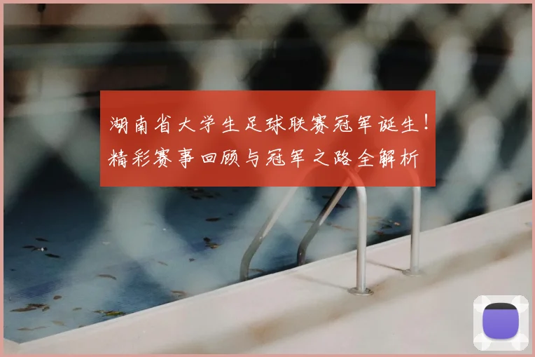 湖南省大学生足球联赛冠军诞生！精彩赛事回顾与冠军之路全解析